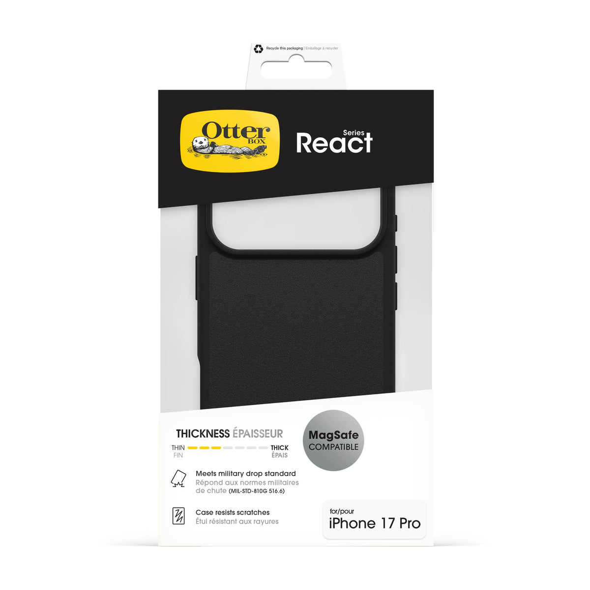 iPhone 18 Pro/17 Pro Otterbox React w/Magnets Case - Black - 15-14893