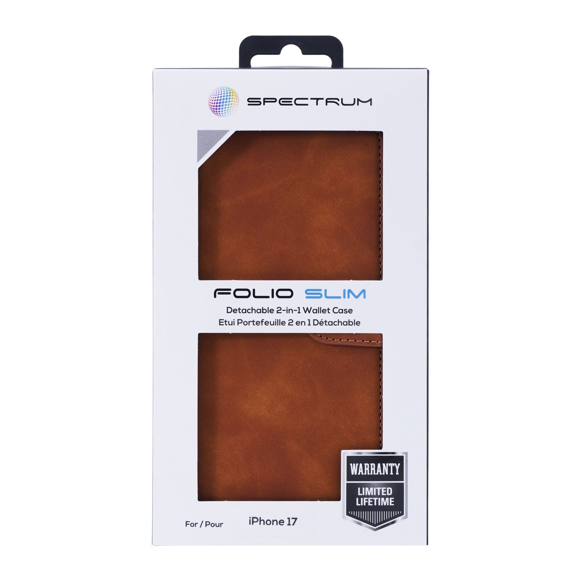 iPhone 17 SPECTRUM Folio Slim Detachable 2-1 Wallet Case - Brown - 15-14902