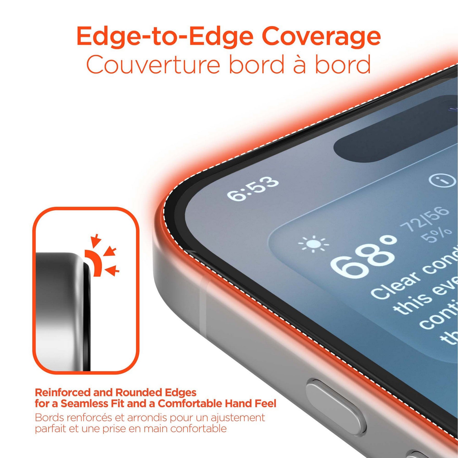 iPhone 17 Pro HyperGear Edge-to-Edge Glass Screen Protector w/Installation Applicator Tray - 15-15059