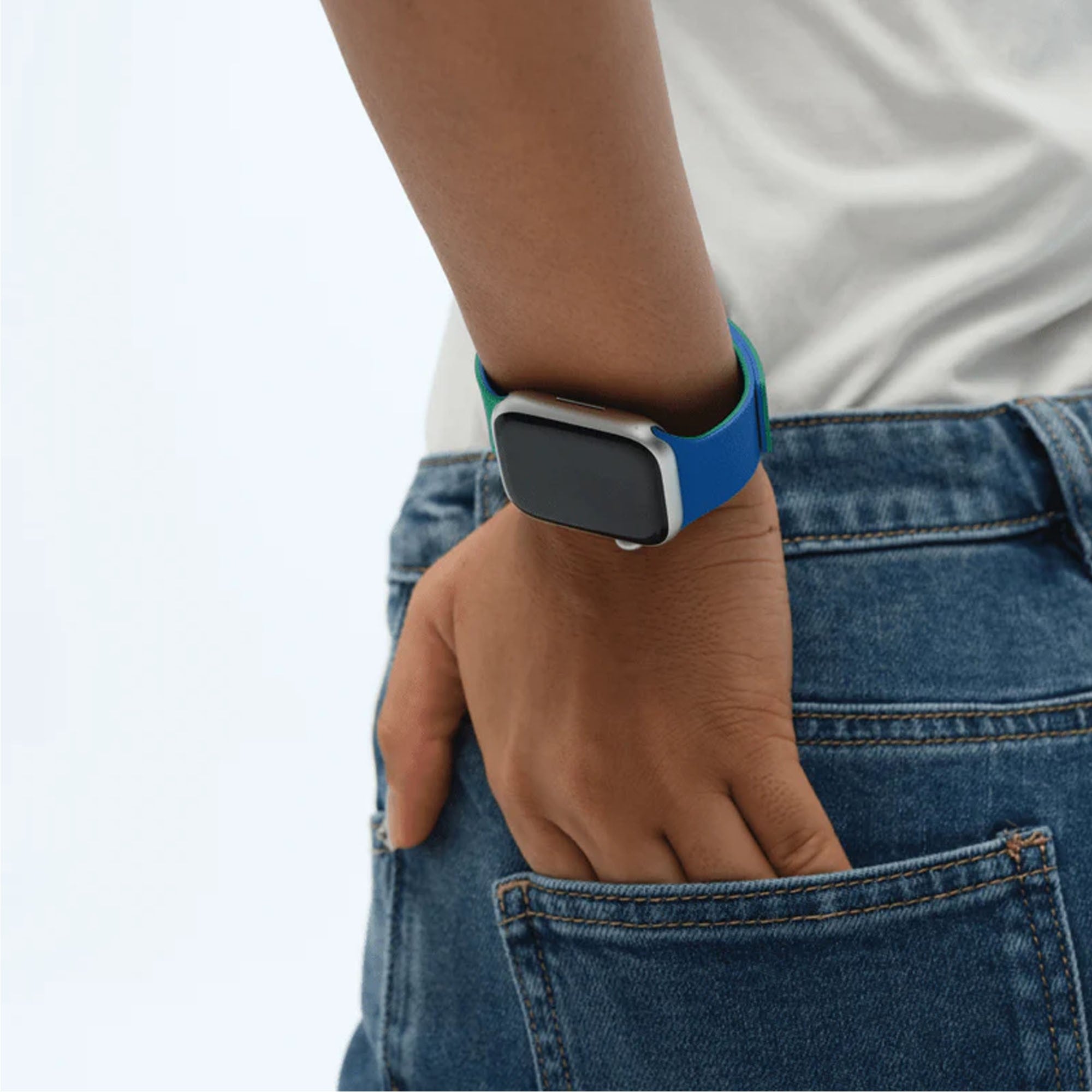 Apple Watch 46mm MOFT Snap Duo Watch Band - Roam Green/Beyond Blue - 15-15088