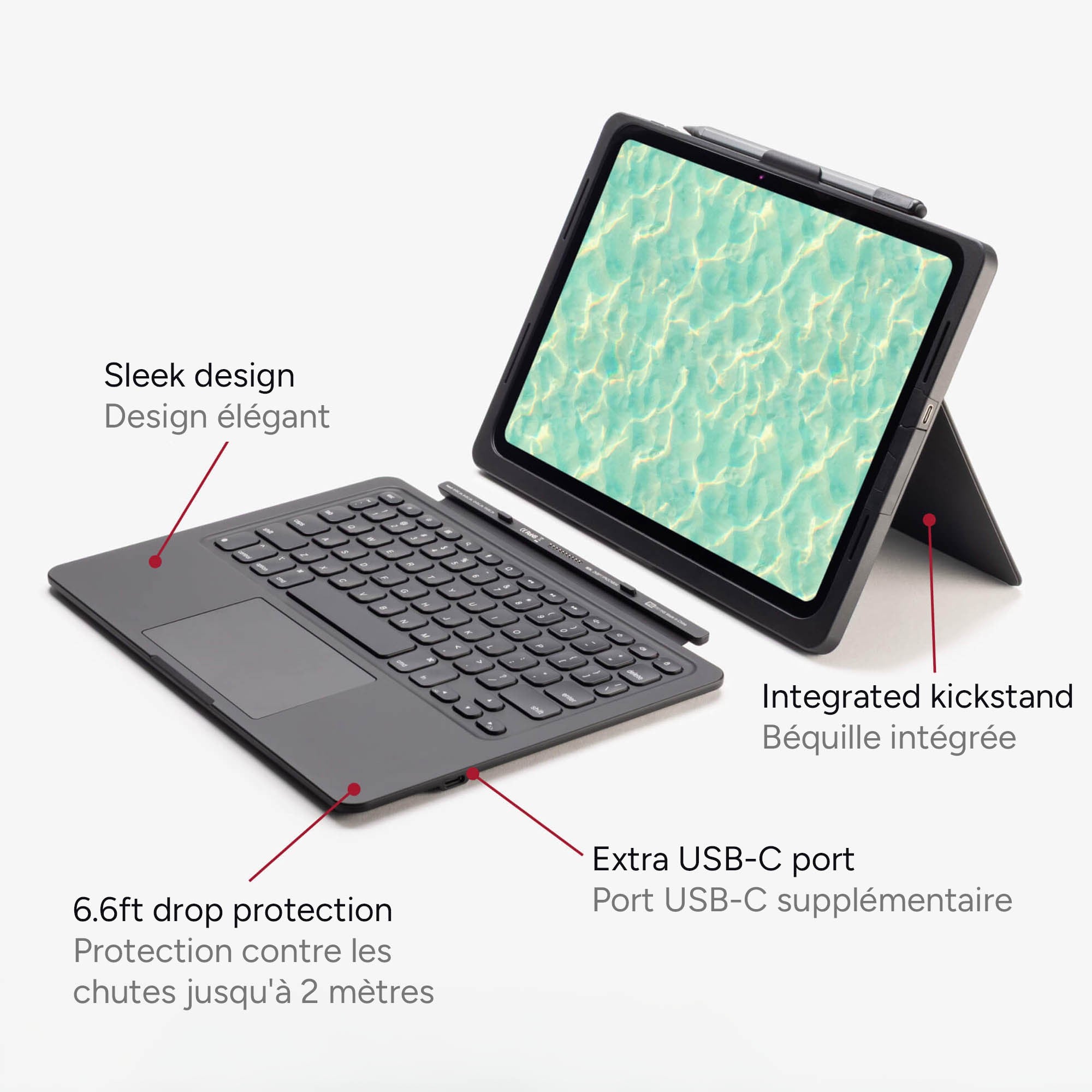 iPad A16/iPad 10th Gen ZAGG Pro Keys Connect Keyboard - Black - 15-15109
