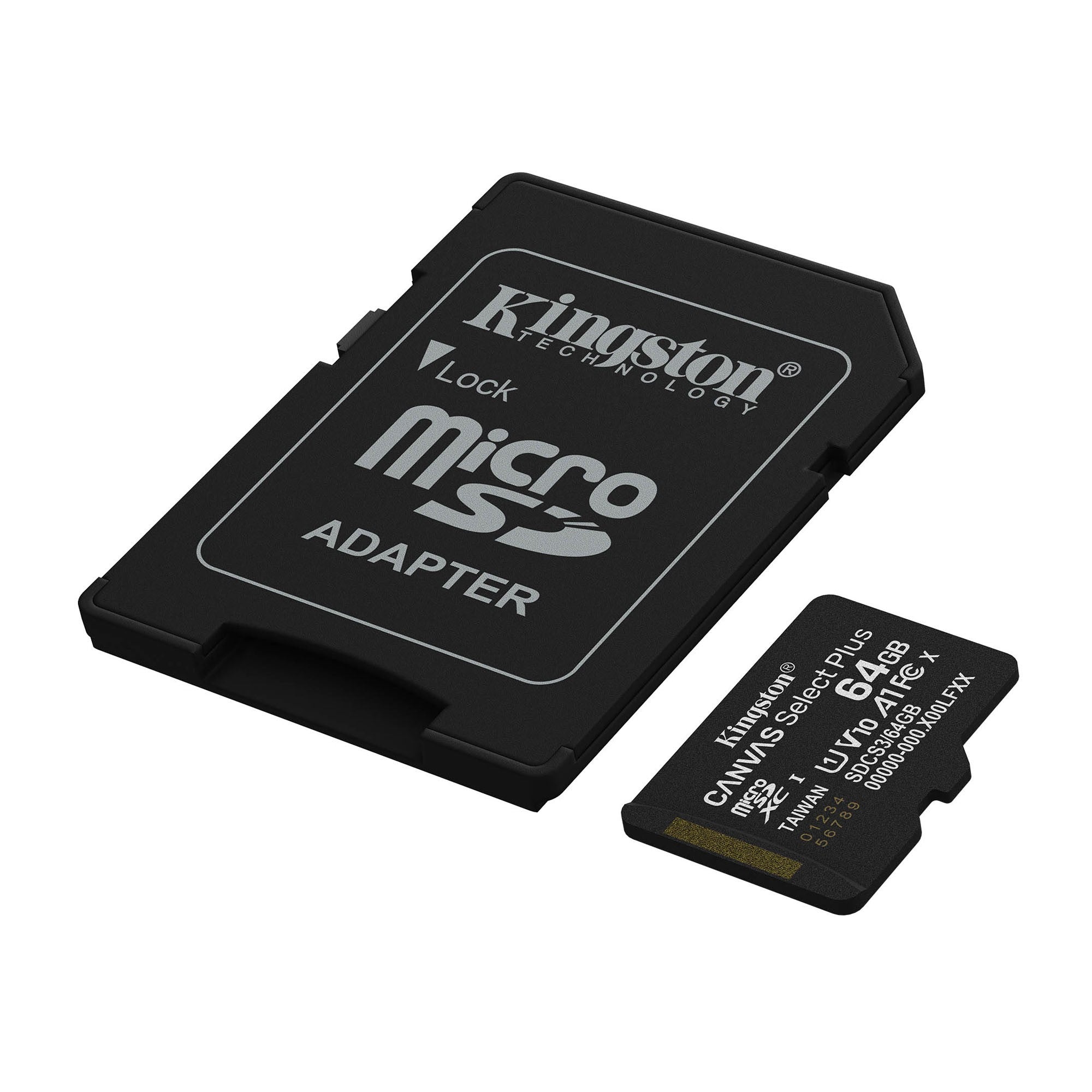 Kingston 64GB microSDXC Canvas Select Plus Gen3 100MB/s A1 Card + Adapter - 15-15113