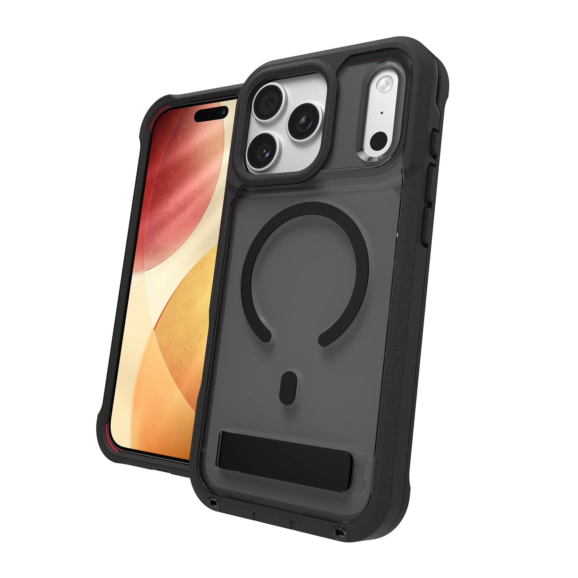 iPhone 17 Pro Max ZAGG Graphene Rainier Snap Kickstand Case - Smoke Black - 15-15278