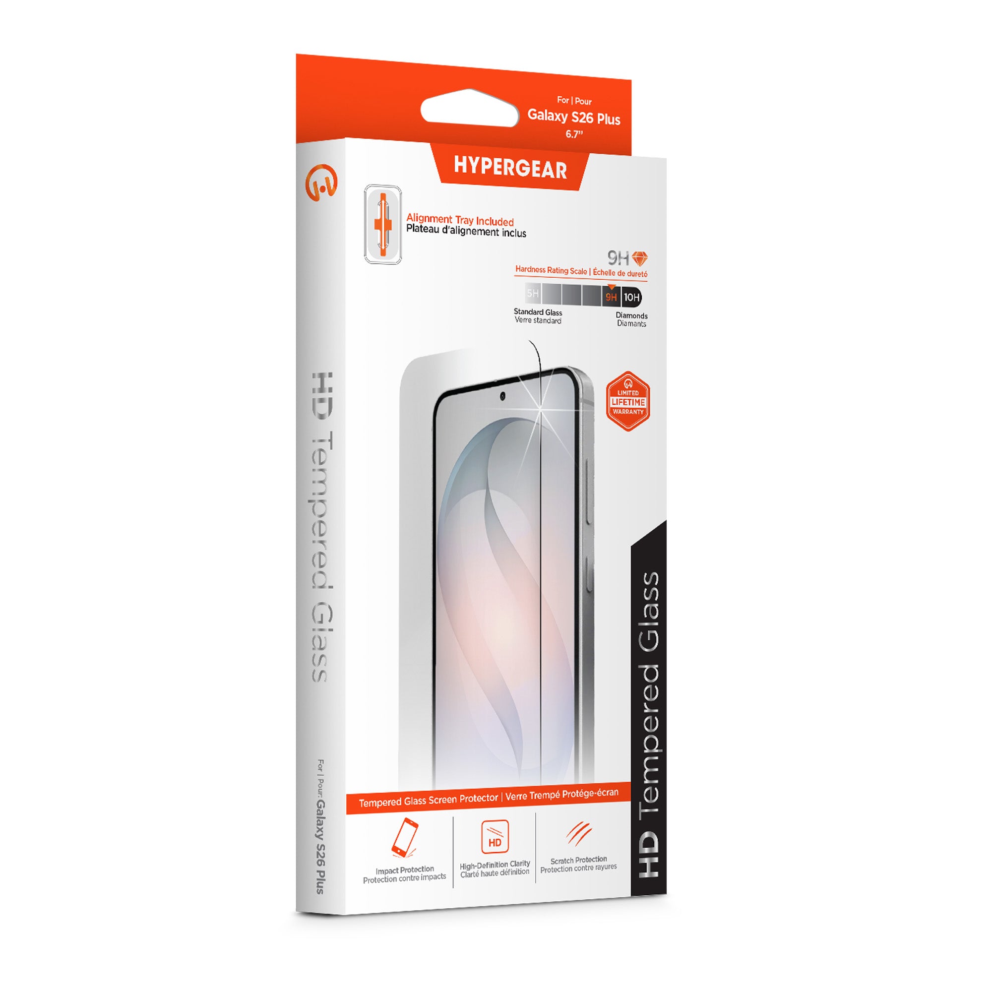 Samsung Galaxy S26+ HyperGear Tempered Glass Screen Protector w/Dust-Free Install Tray - 15-15336