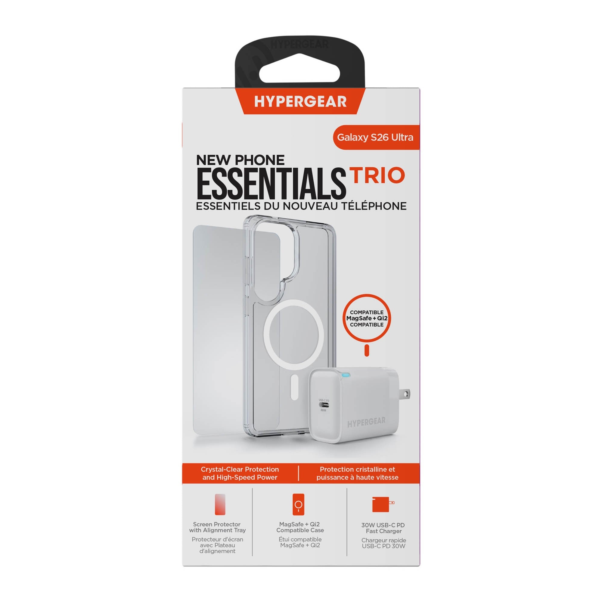 Samsung Galaxy S26 Ultra HyperGear Bundle - 30W Hub, Glass, Case w/ Magsafe - 15-15349