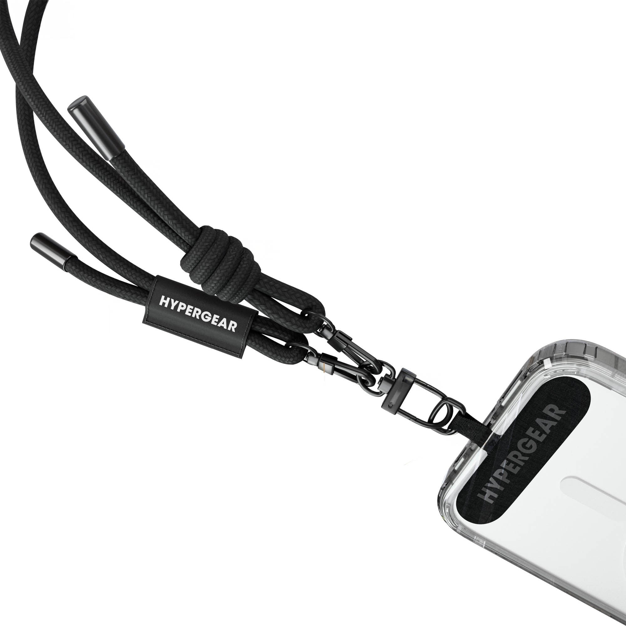 HyperGear TECHcessories Universal Crossbody Phone Strap - Black Braided Rope - 15-15448