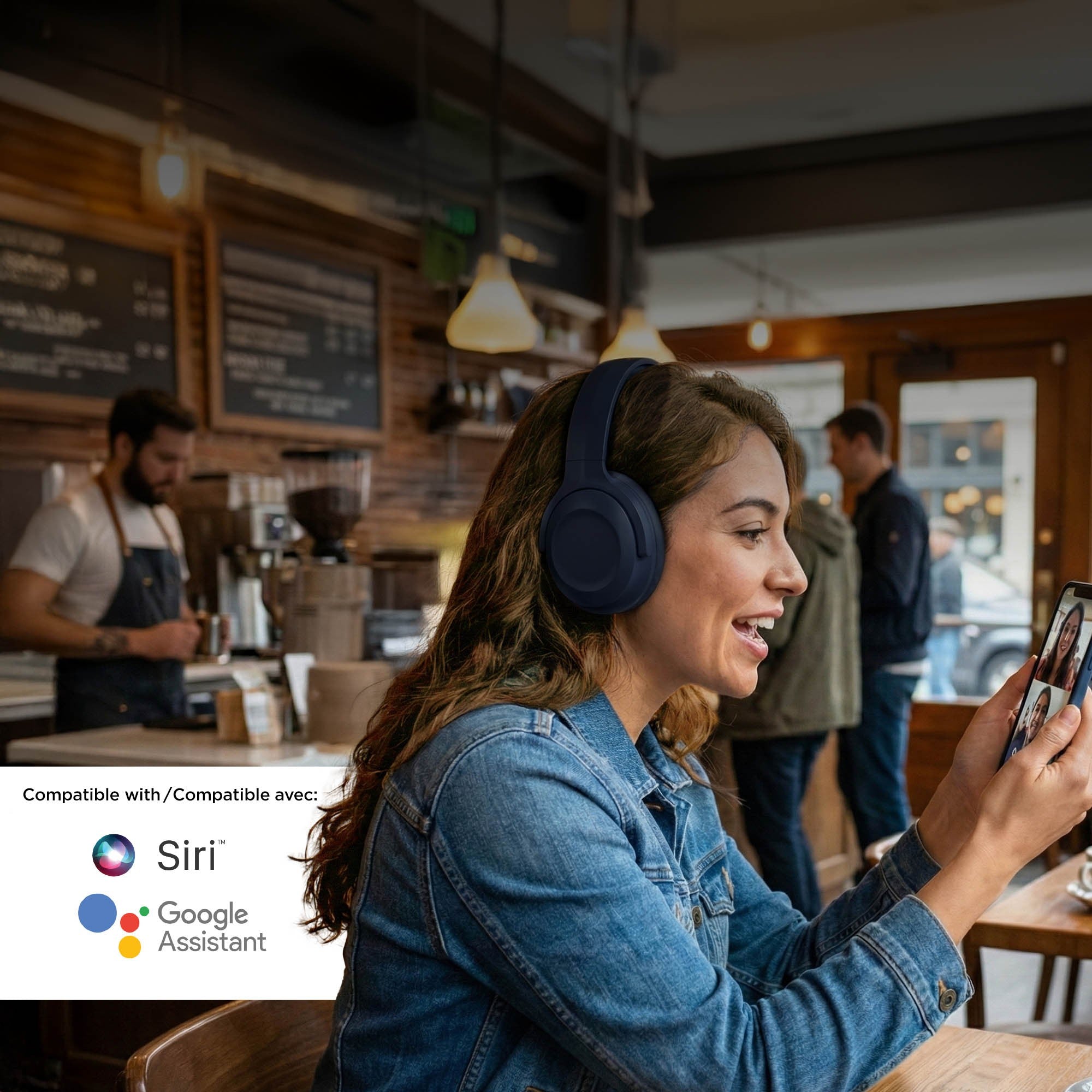 Hypergear Stealth2 ANC Wireless On-Ear Headphones - Blue - 15-15449