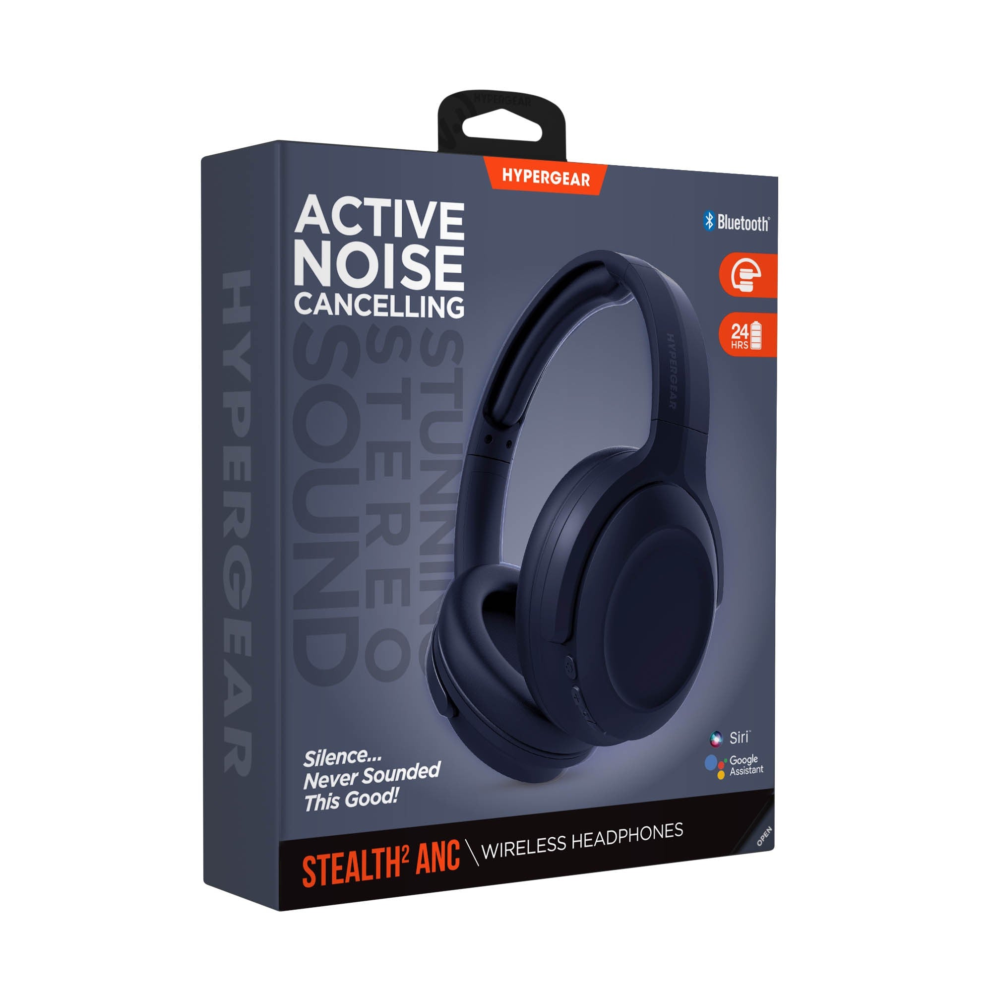 Hypergear Stealth2 ANC Wireless On-Ear Headphones - Blue - 15-15449