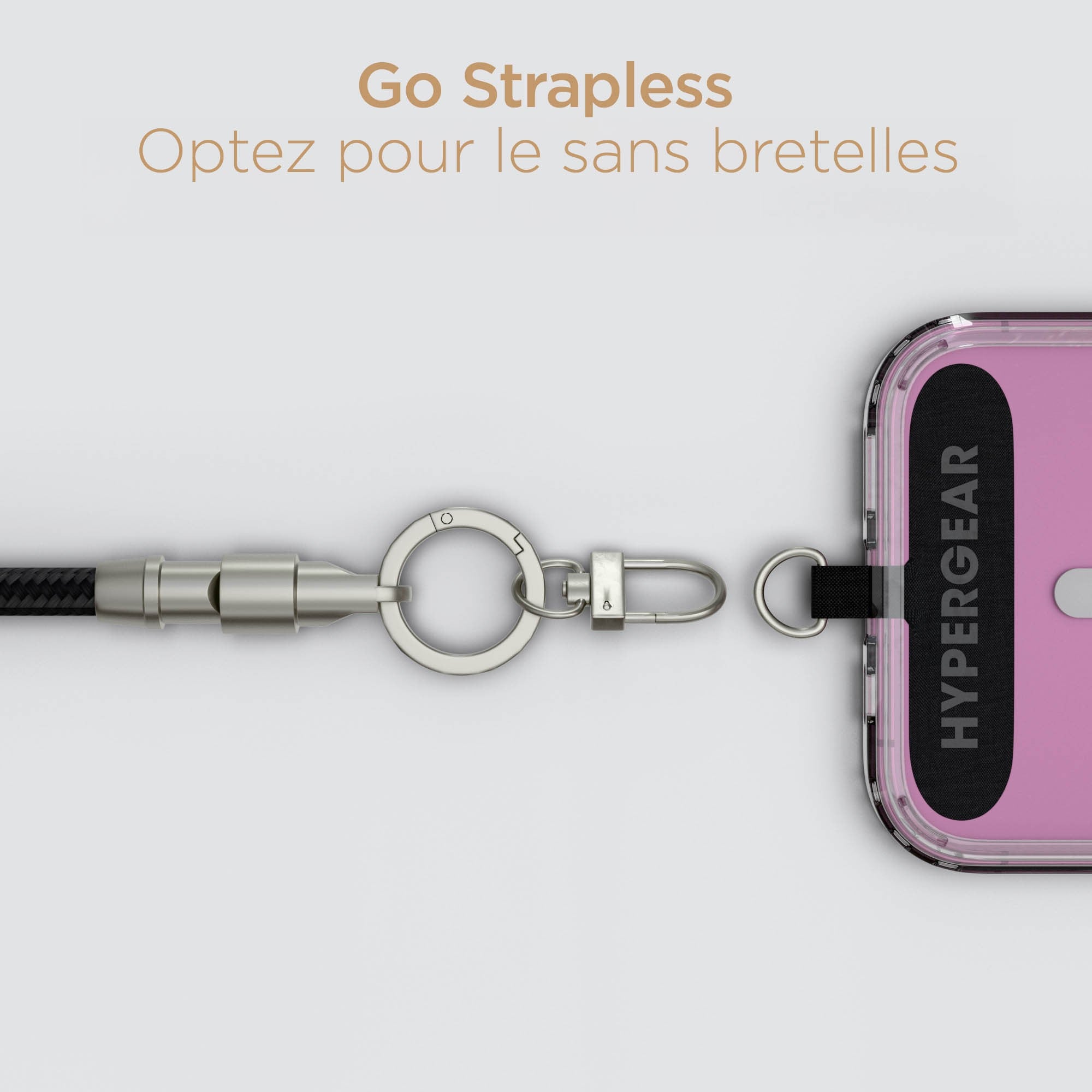 HyperGear TECHcessories Universal Crossbody Phone Strap and USB-C Charging Cable - Black - 15-15454