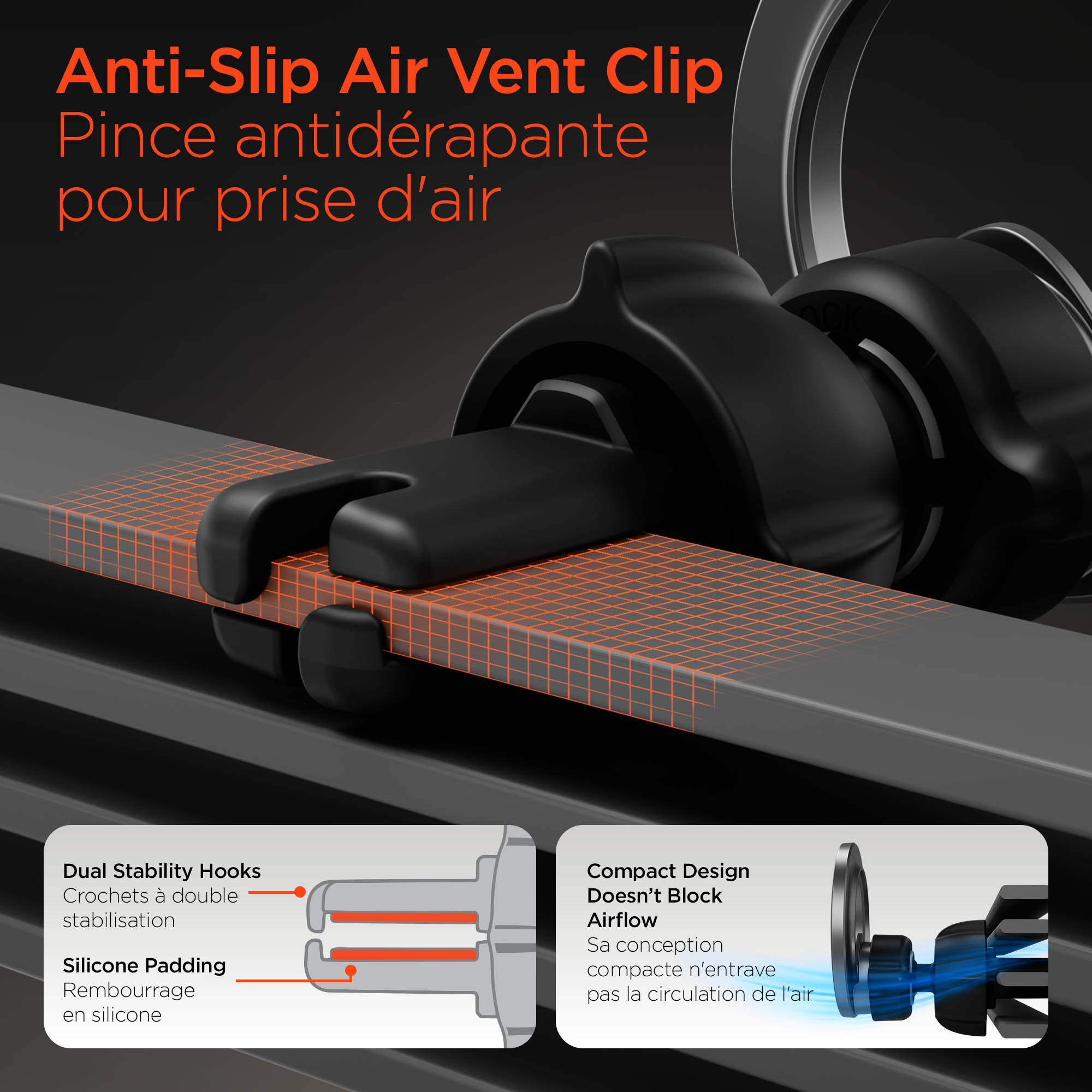 HyperGear Mag Grip Pro Magnetic Phone Mount w/Flexible Suction Base + Vent Clip - 15-15468