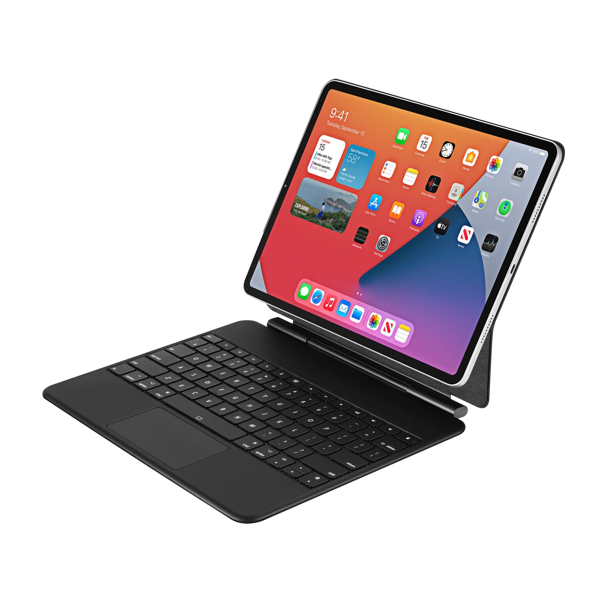 iPad Pro 12.9 (2018-2022) Adesso EasyTouch BT Keyboard Folio w/Touchpad - Black - 15-15547