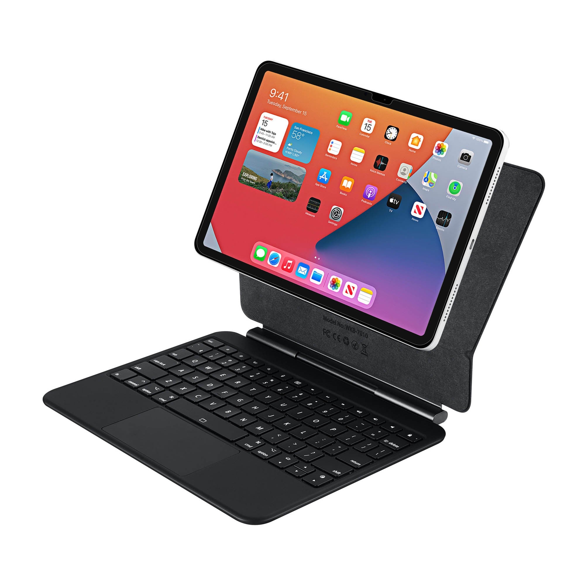 iPad Pro 11-in M5/M4 Adesso EasyTouch BT Keyboard Folio w/Touchpad - Black - 15-15548