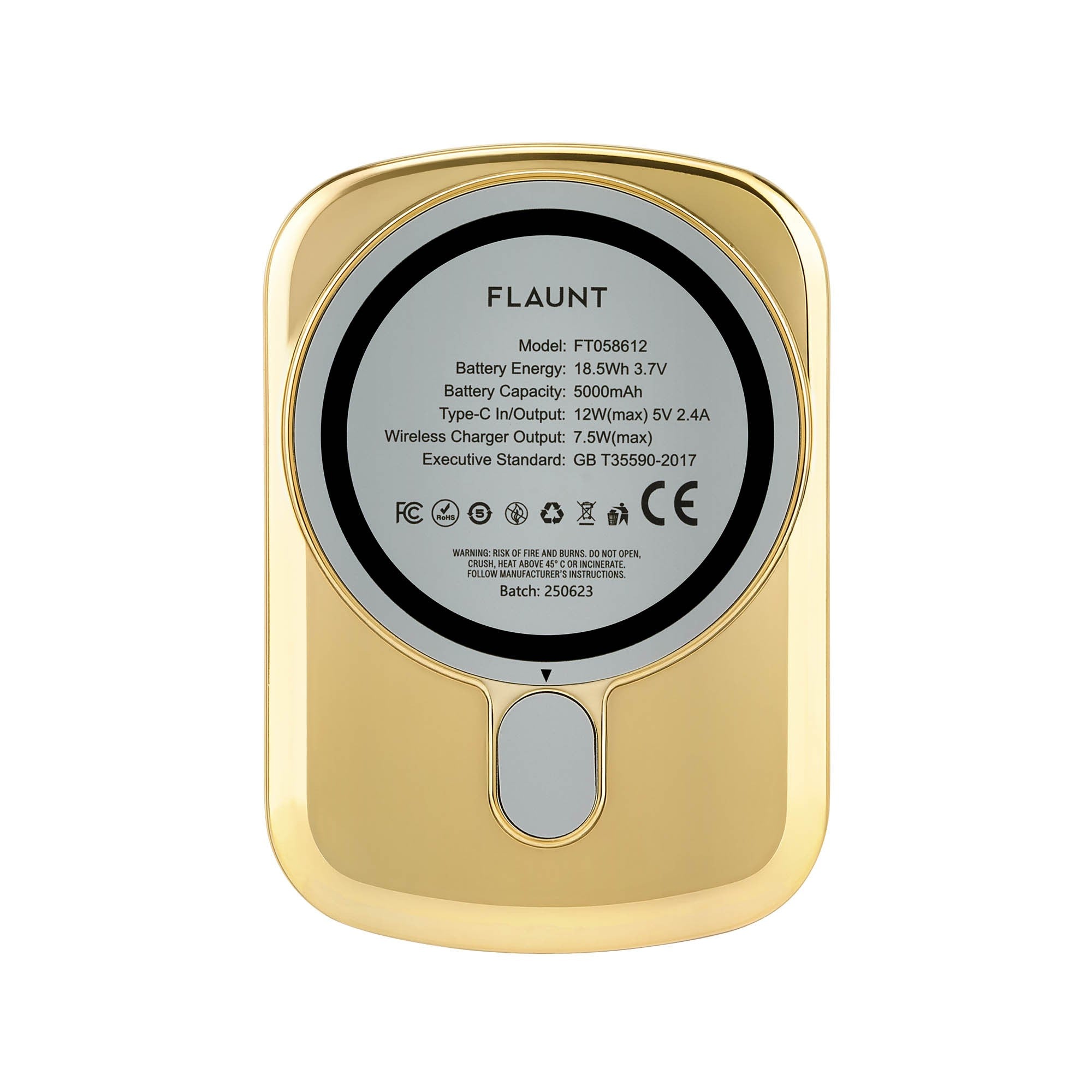FLAUNT 5,000 mAh Wireless MagSafe Battery Pack - Metallic Gold - 15-15560