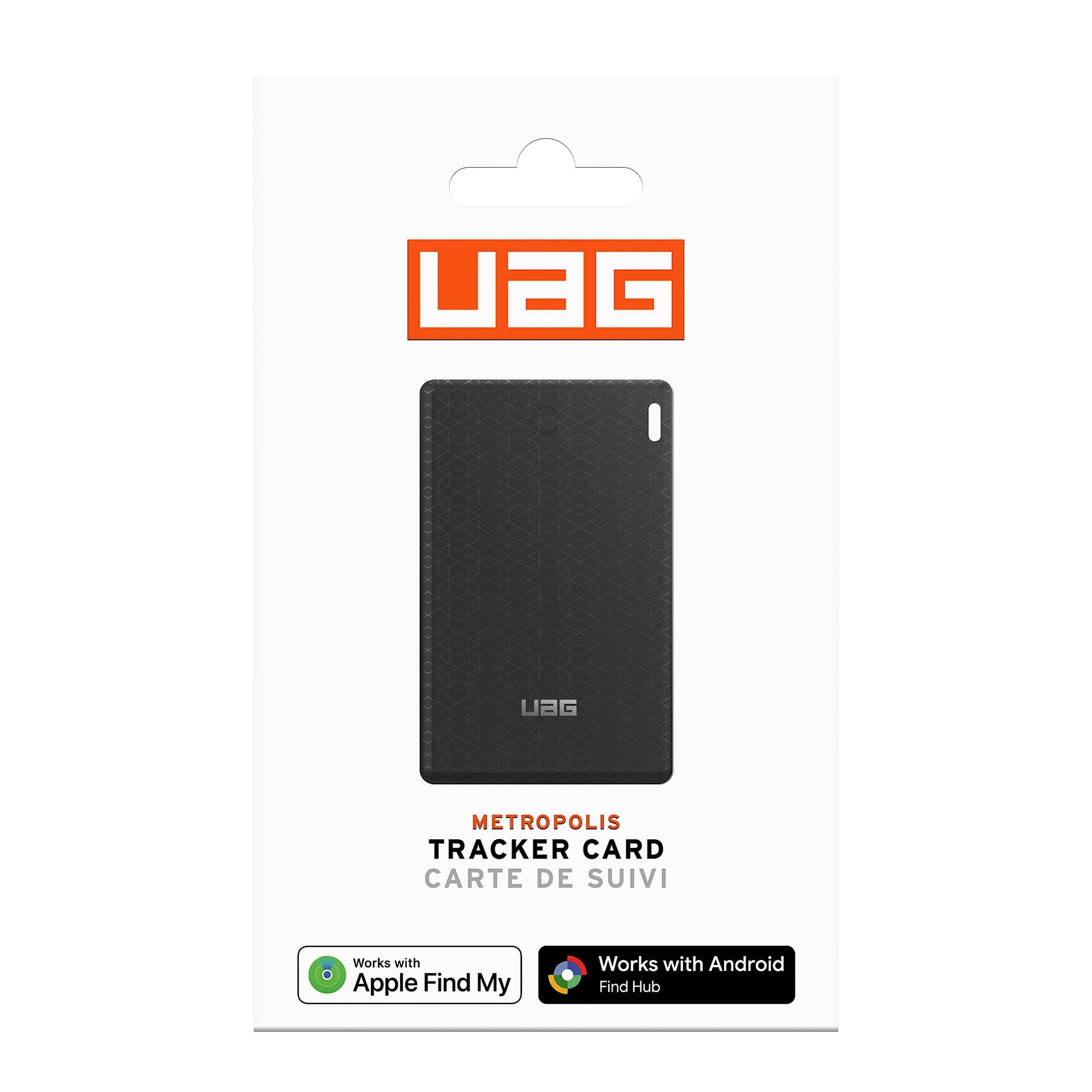 UAG Metropolis Apple + Android Find Me Tracker Card - Black Hexagon - 15-15735