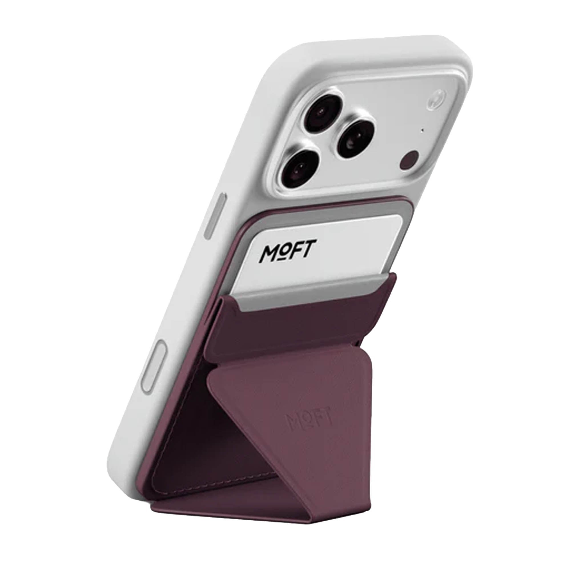MOFT Trackable Magnetic MagSafe Wallet Stand - Black Berry - 15-15738