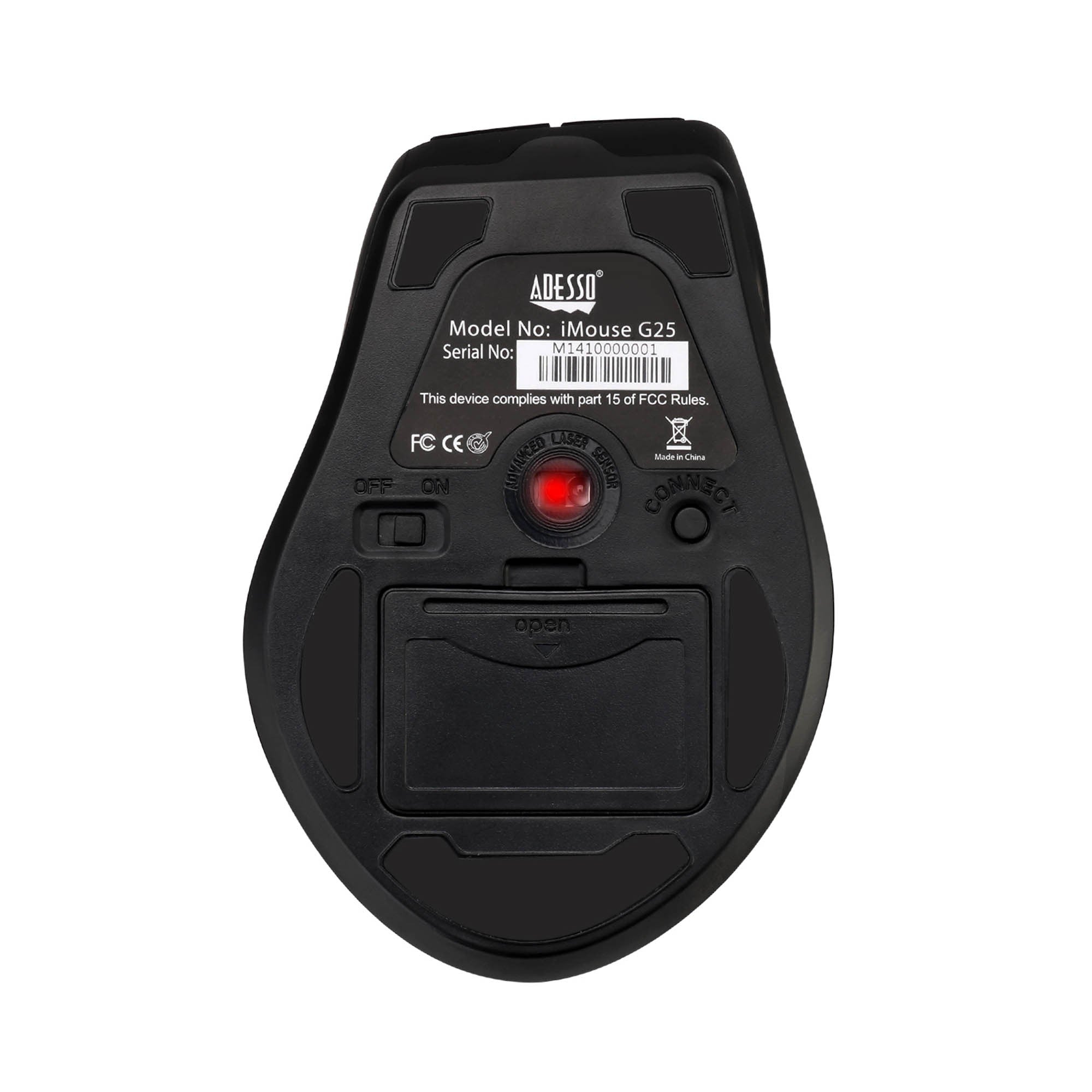 Adesso Wireless Ergonomic Laser Mouse - 15-15807