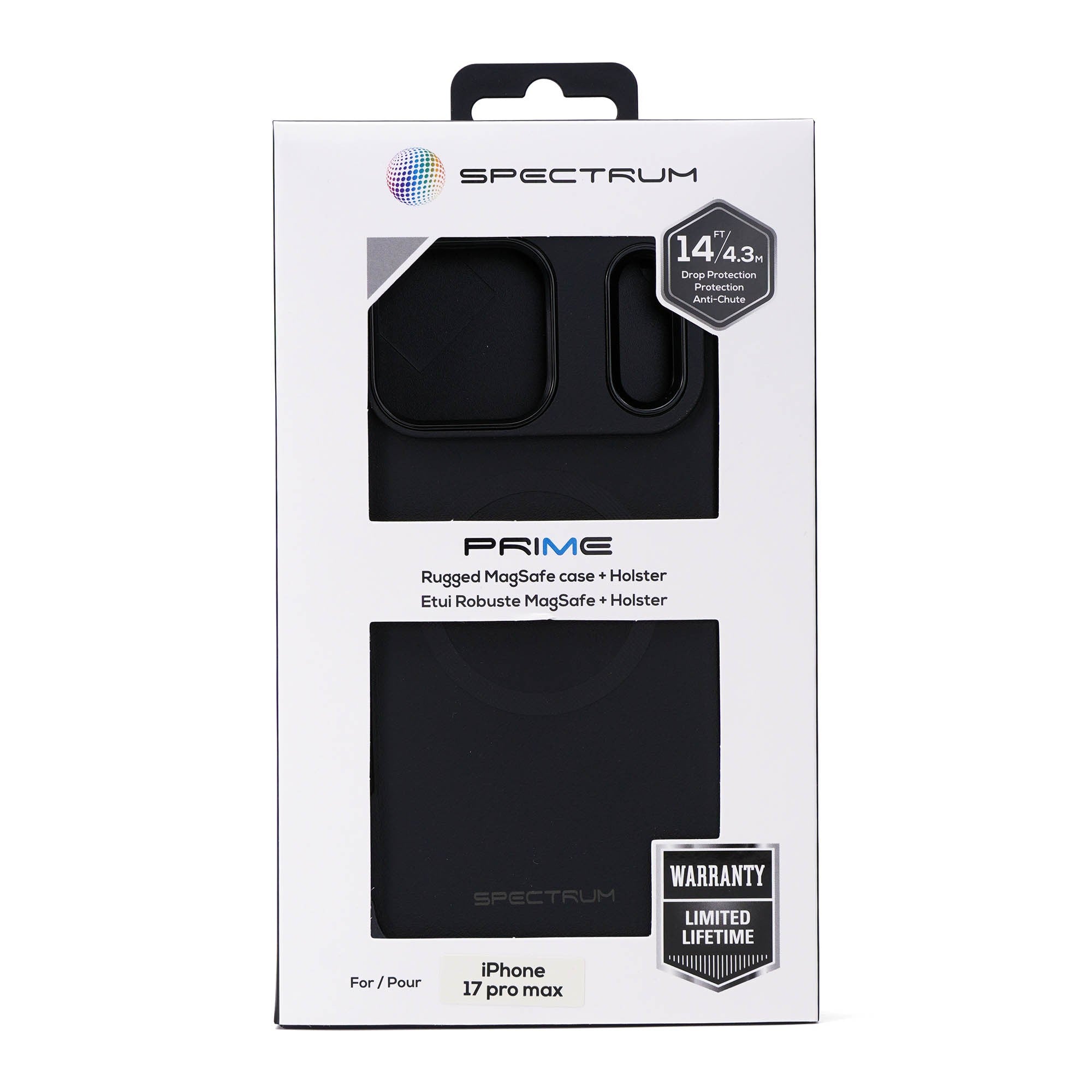 iPhone 17 Pro Max SPECTRUM Prime + Holster Case w/Magnets - Black - 15-15816