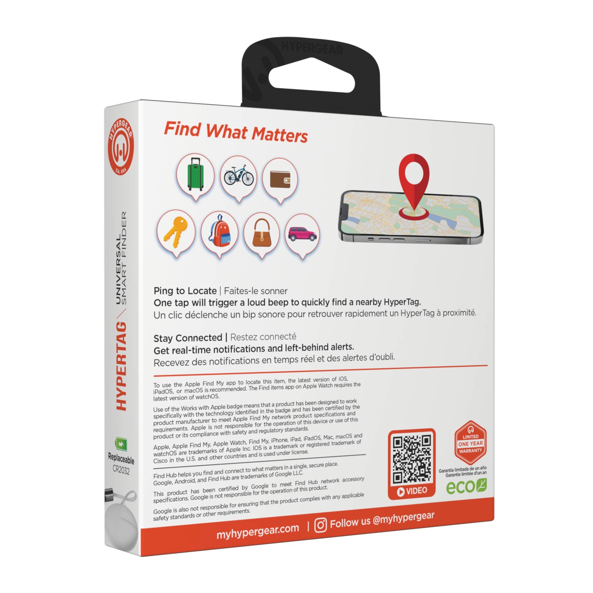 HyperGear Hypertag Universal Smart Finder Tracker - IOS + Android - 15-15839