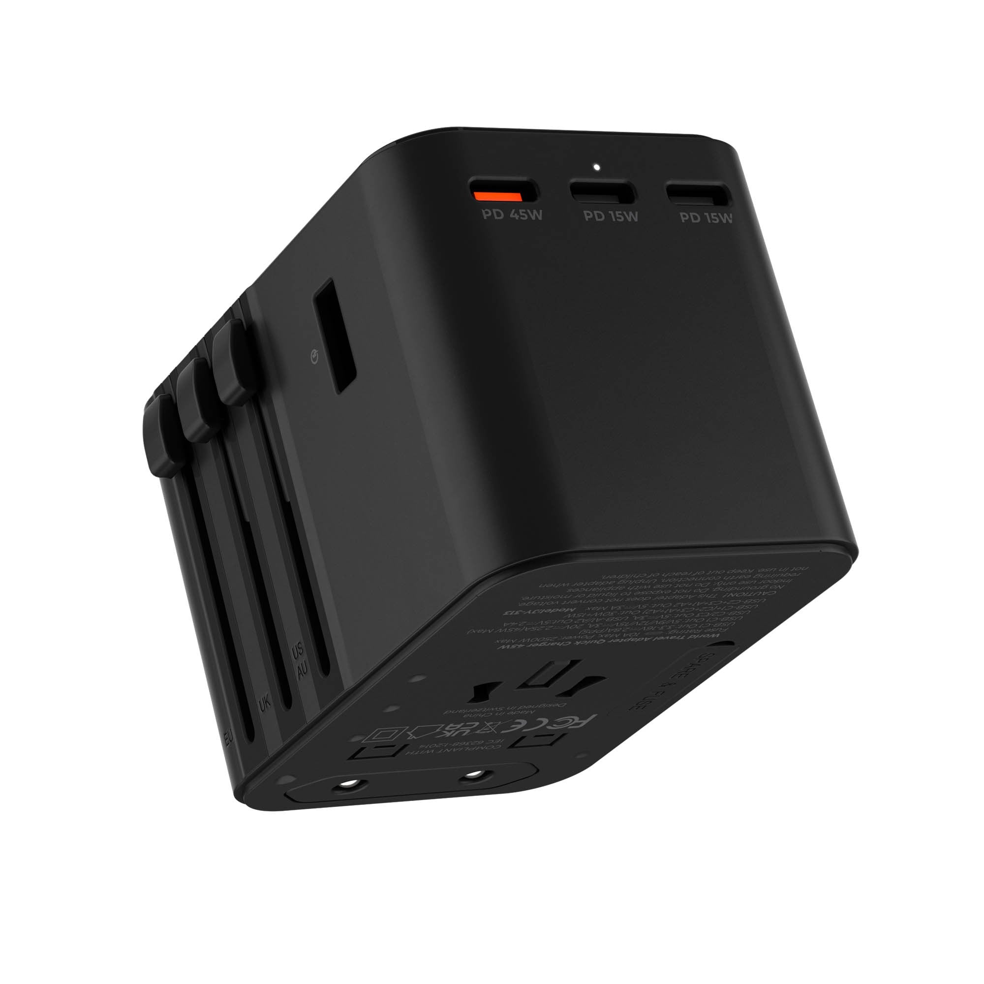 Rolling Square 45W Quick Charger Travel Adapter Wall Charger - Black - 15-16110