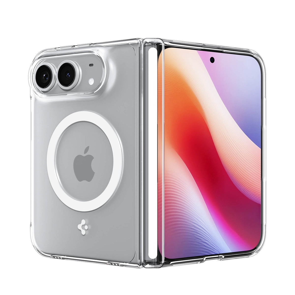 iPhone Duo Spigen Crystal Hybrid Pro MagFit - Clear/White - 15-16127