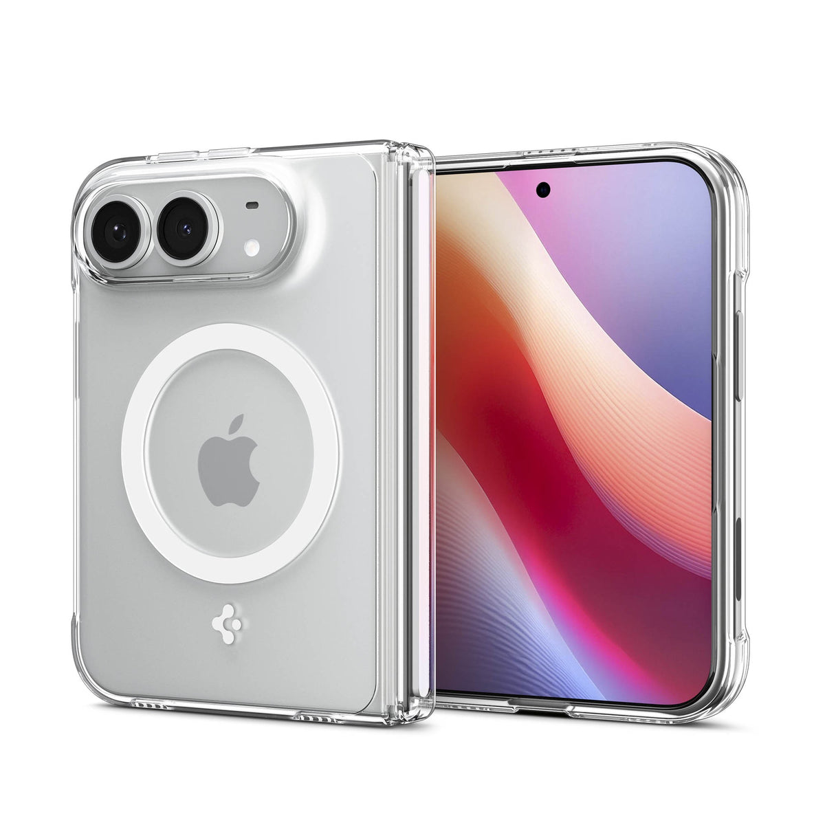 iPhone Duo Spigen Crystal Hybrid Pro MagFit - Clear/White - 15-16127