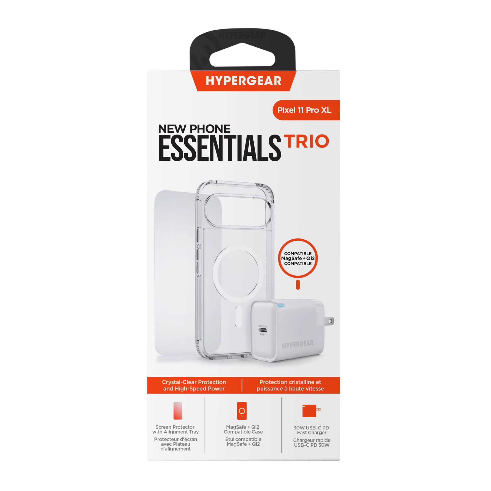 Google Pixel 11 Pro XL HyperGear Bundle - 30W Hub, Glass, Case w/Magsafe - 15-16296