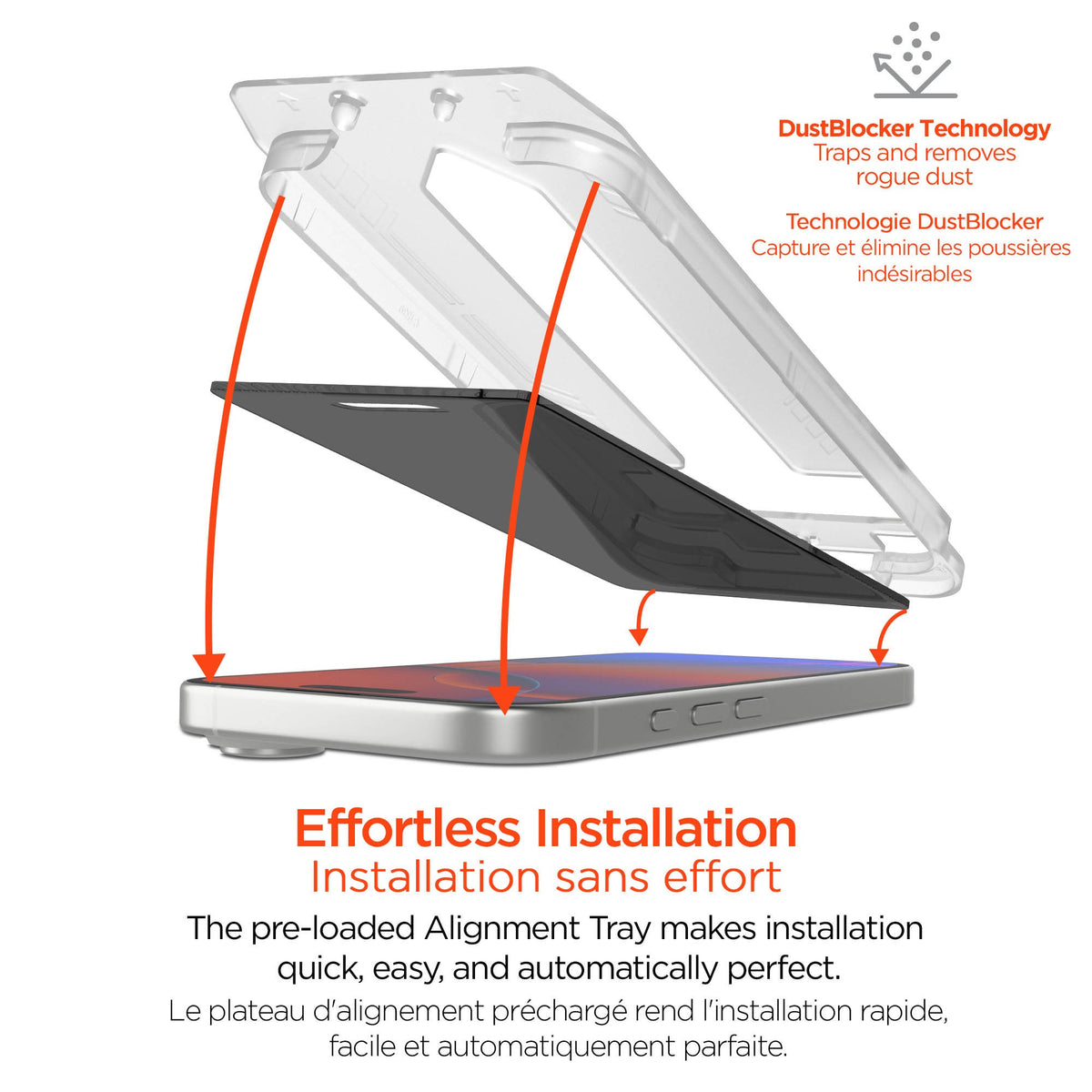 iPhone 18 Pro HyperGear 4-way Privacy Glass Screen Protector w/Dust-Free Install Tray - 15-16301