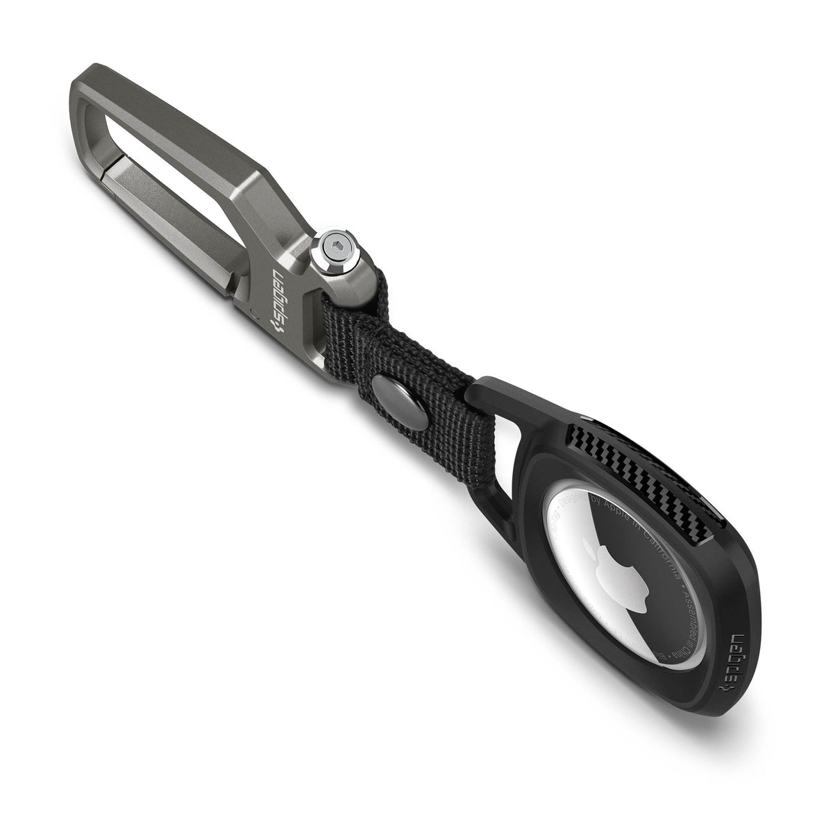 Apple AirTag Spigen Rugged Armor Clip + Key Ring - Black - 15-16398