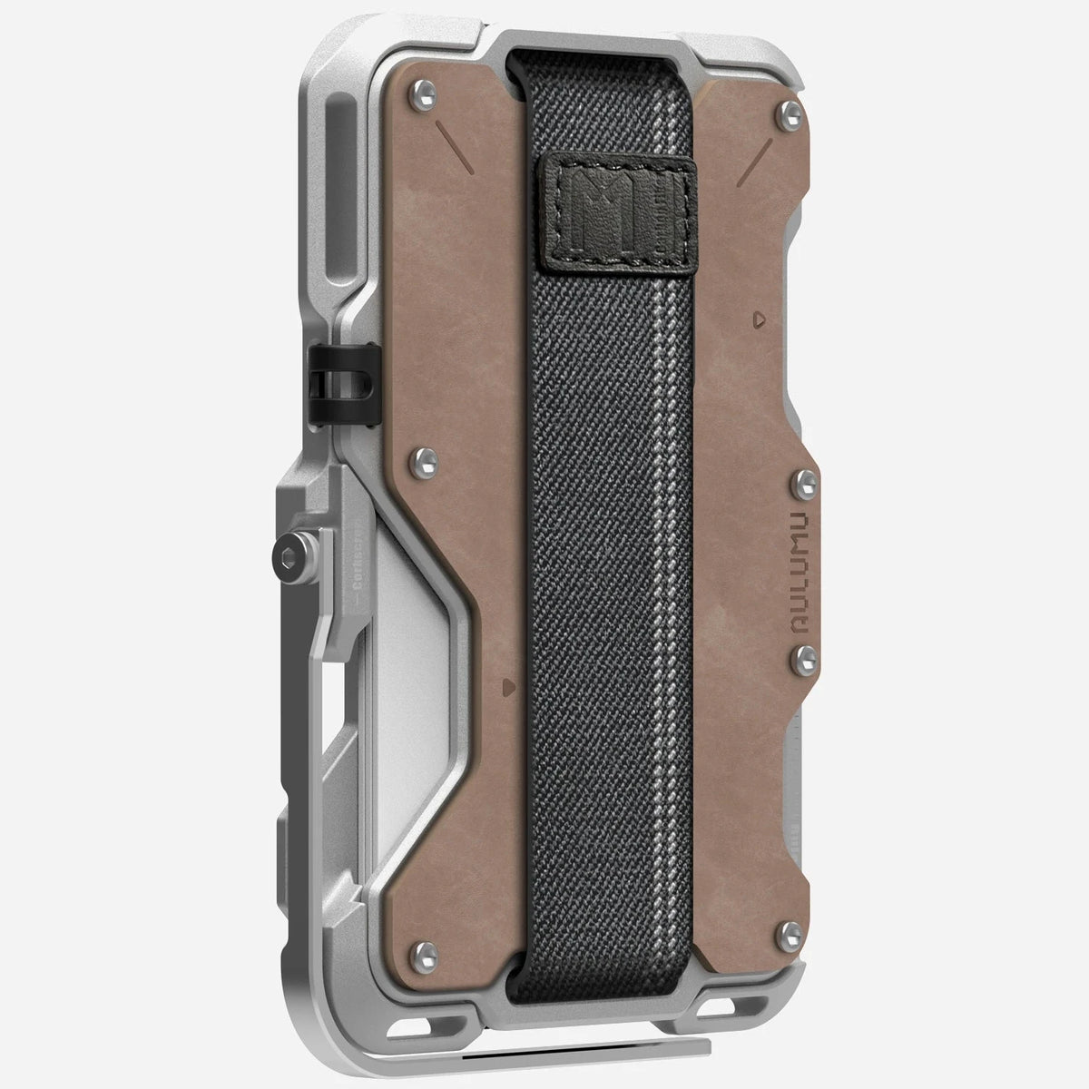 AULUMU Magnetic Metal Wallet Genuine Leather Cover