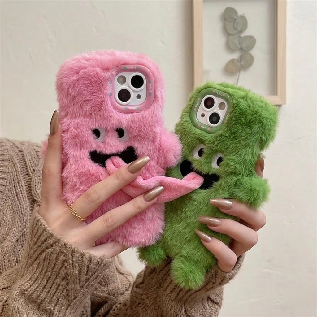 iPhone Fluffy Big Tongue Case with Camera Frame