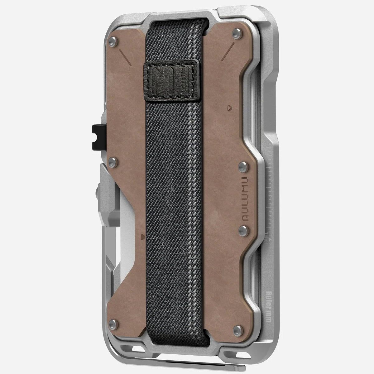 AULUMU Magnetic Metal Wallet Genuine Leather Cover