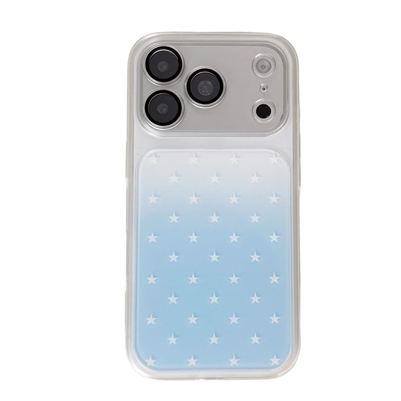 iPhone Gradient Blue White Star with Camera Frame Case