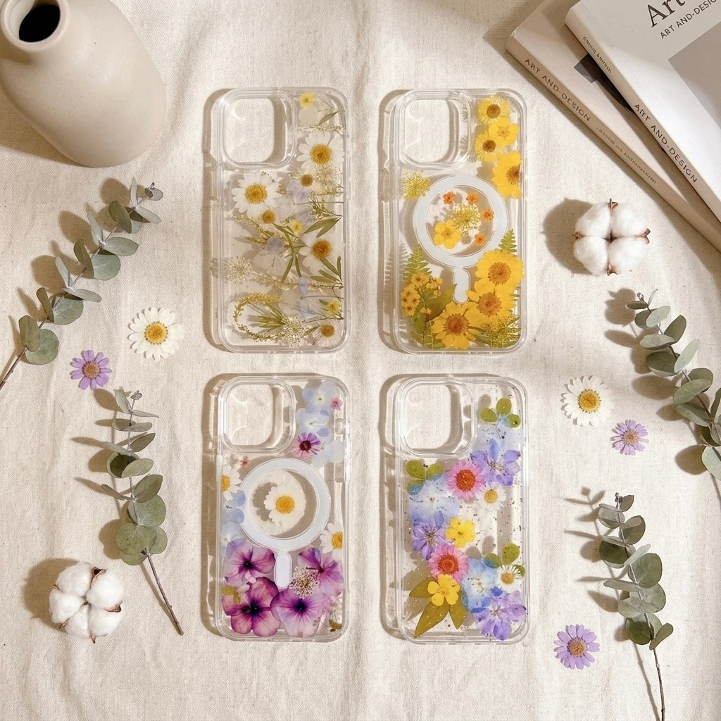 iPhone Dried Flowers Clear Case