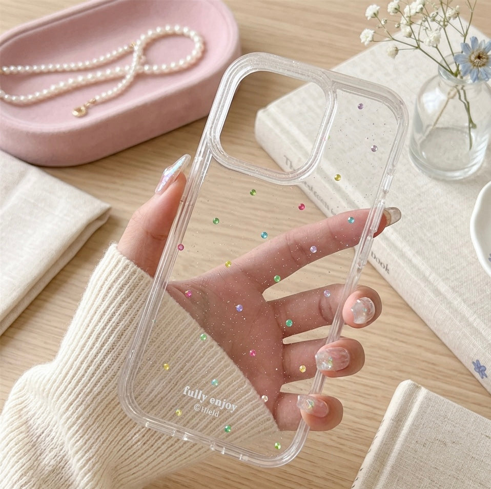 iPhone Colorful Stone Dot Clear Case