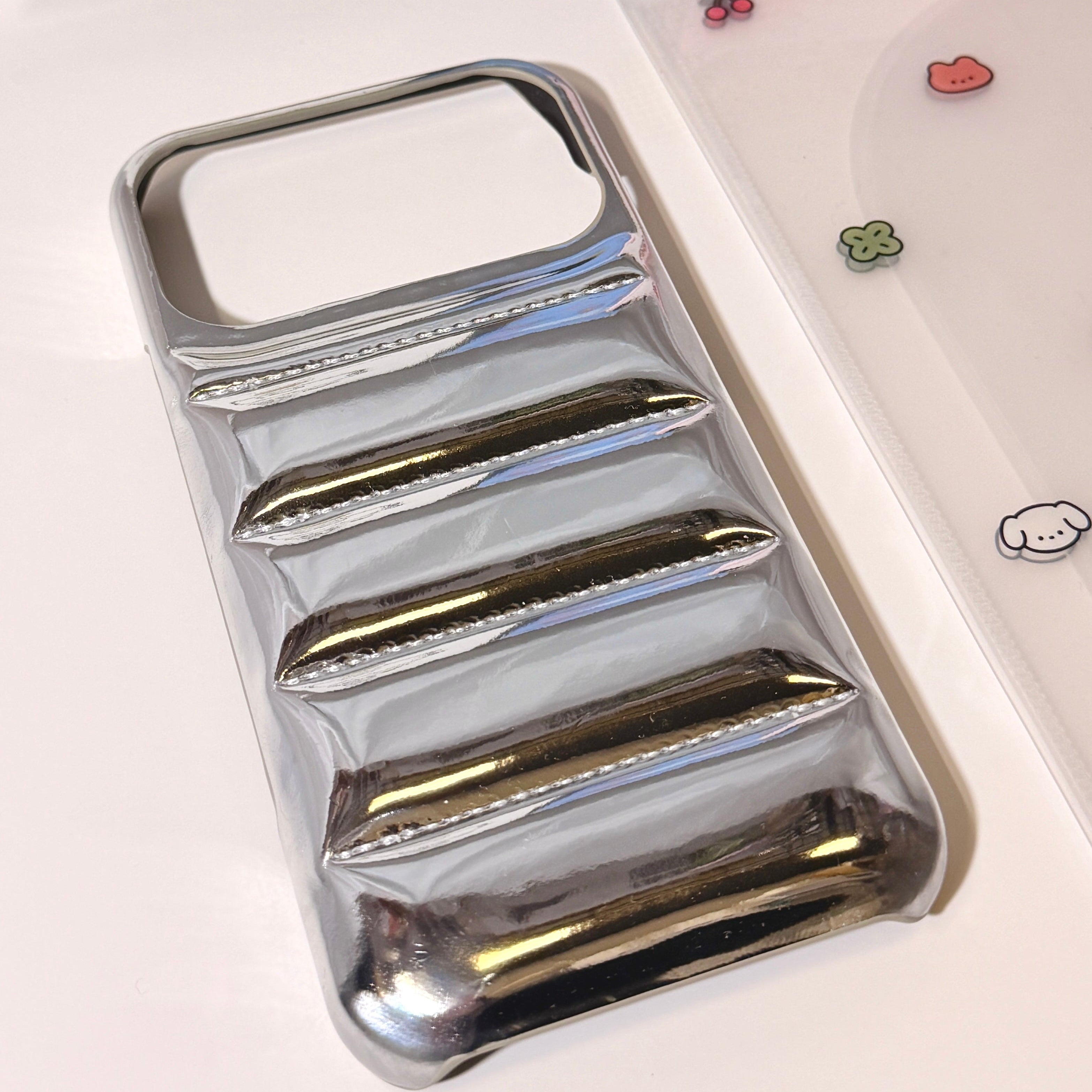 iPhone Puffer Silver Case