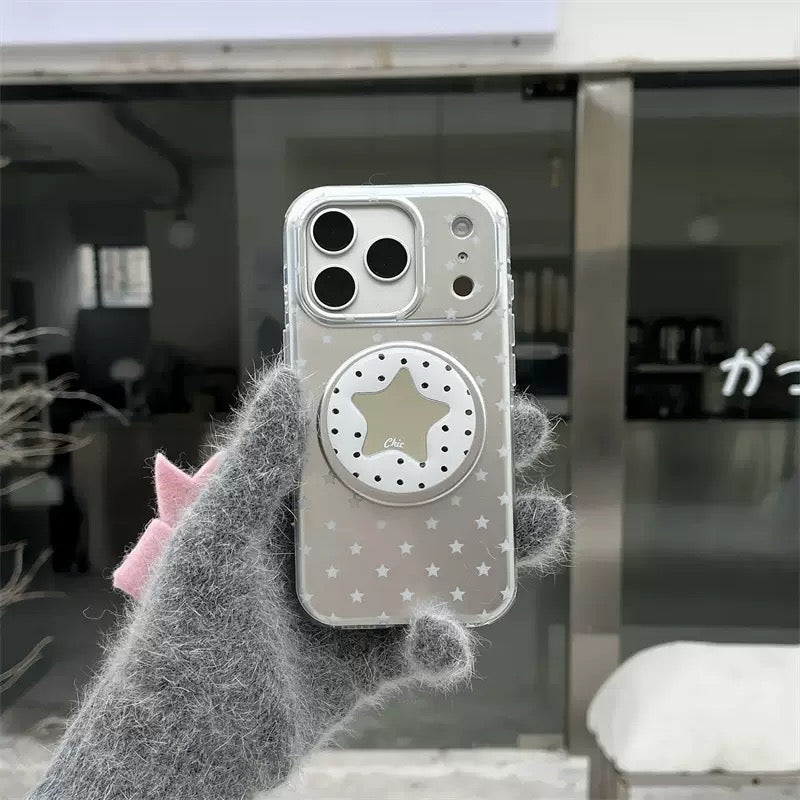 iPhone Silver Star Magsafe Case with Star Popgrip