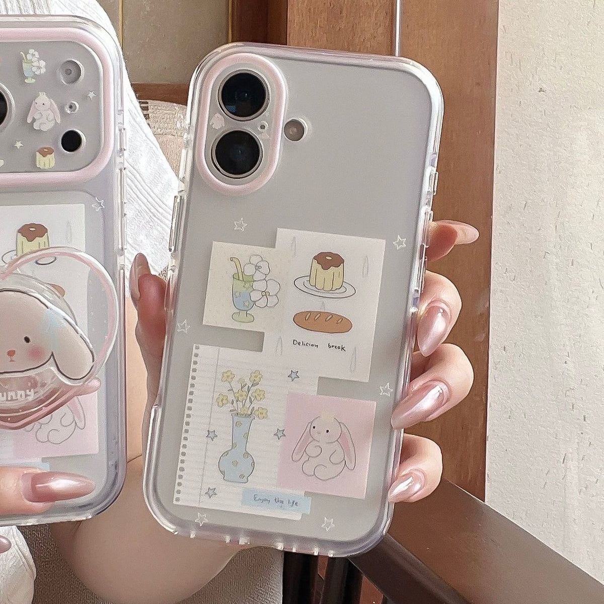 iPhone Bunny Pudding Transparent Case