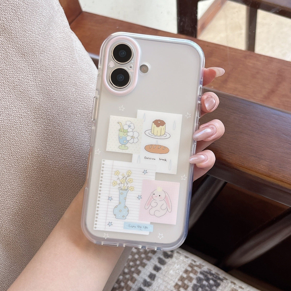 iPhone Bunny Pudding Transparent Case