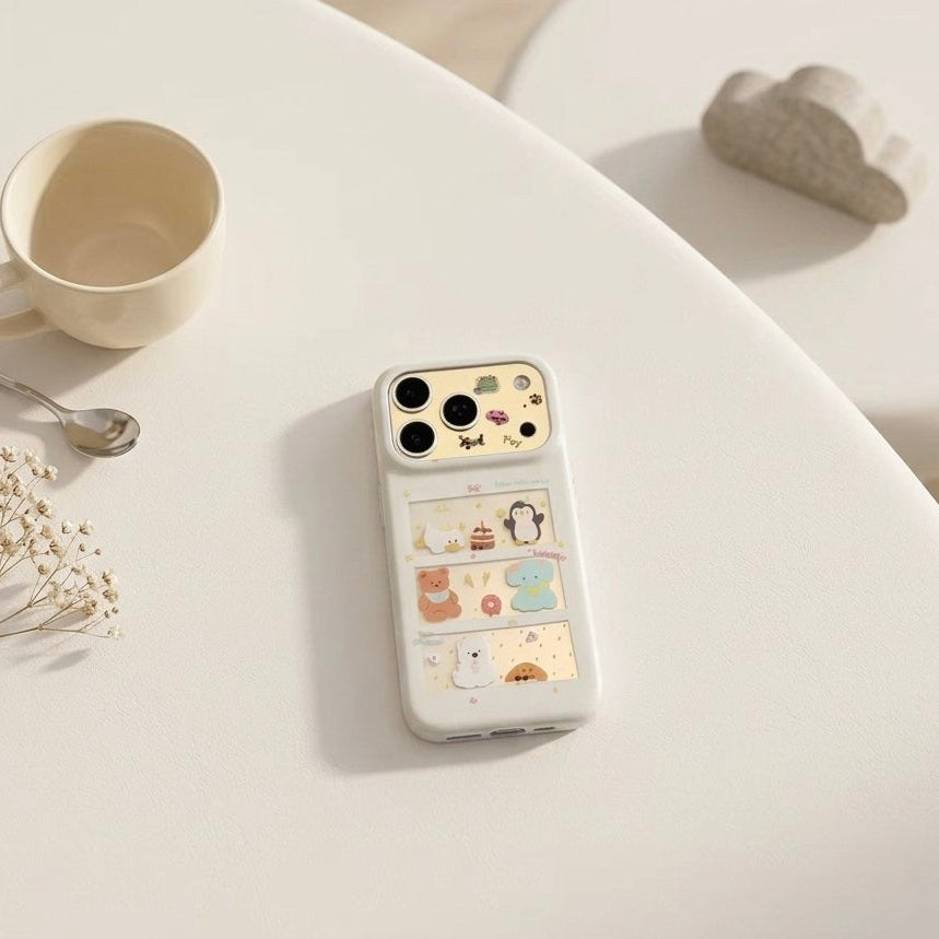 iPhone Animal Party White Transparent Case
