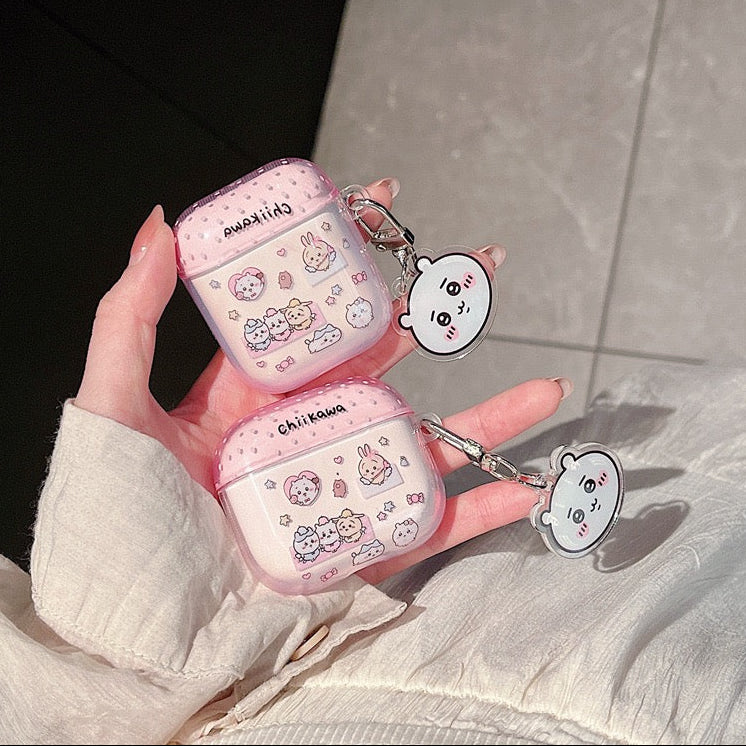 AirPods Pink Chiikawa Transparent Case with Charm
