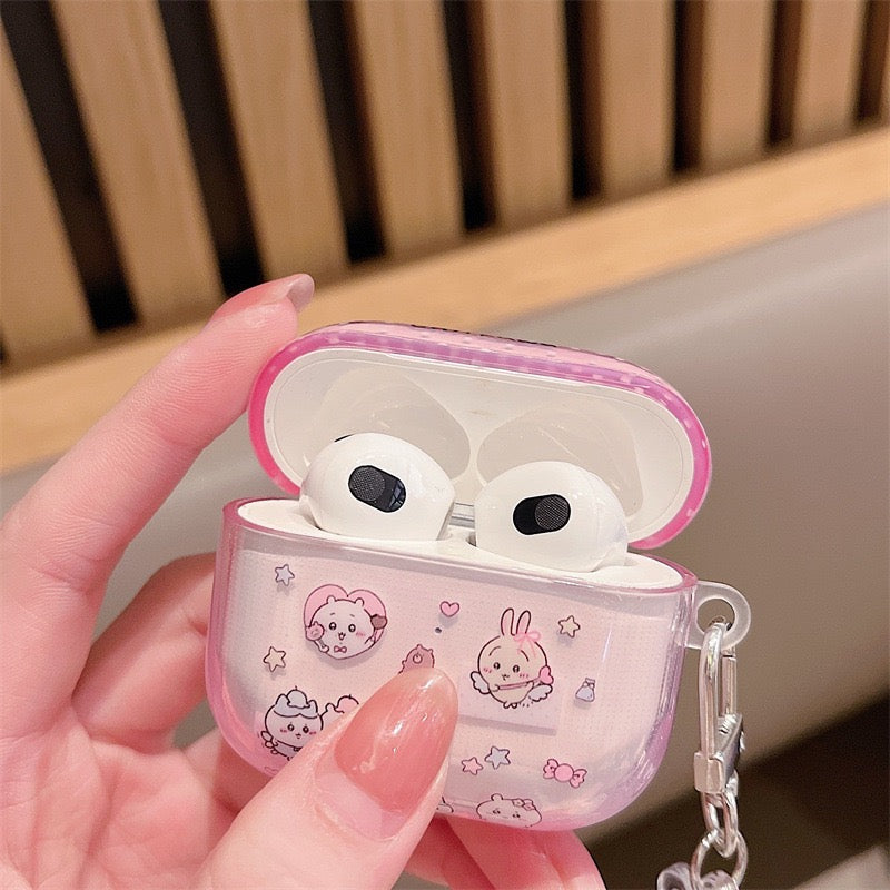 AirPods Pink Chiikawa Transparent Case with Charm