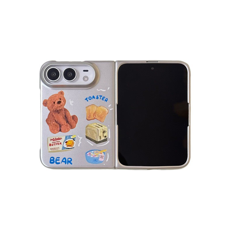 iPhone Duo Cute Pattern Silver Case