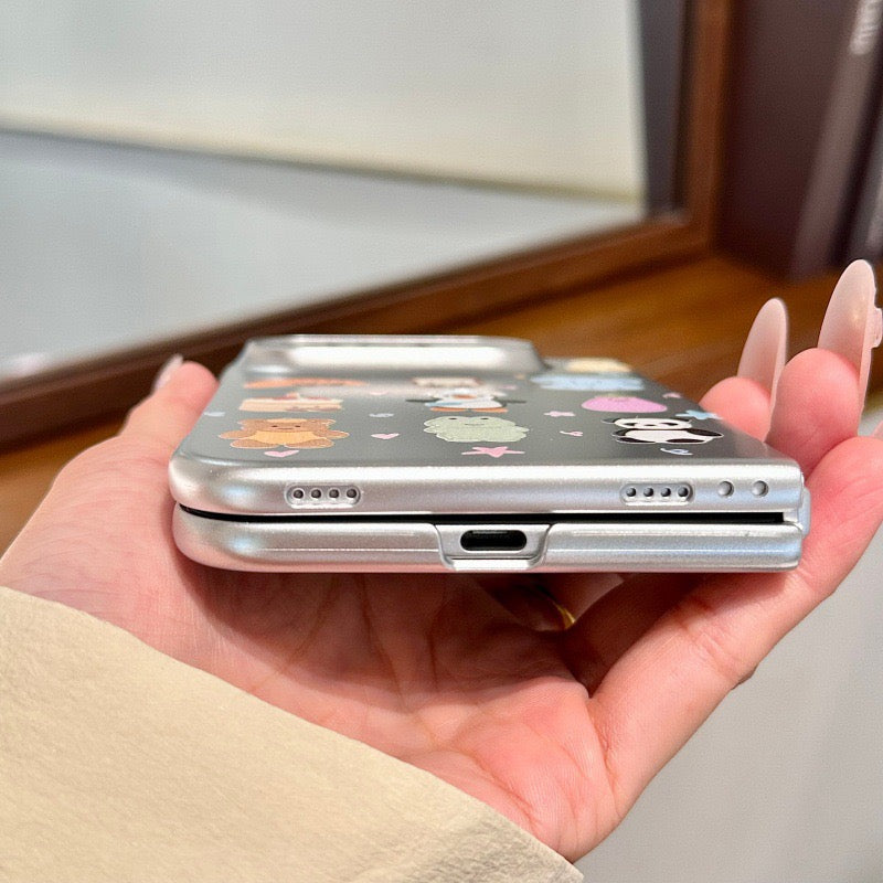 iPhone Duo Cute Pattern Silver Case