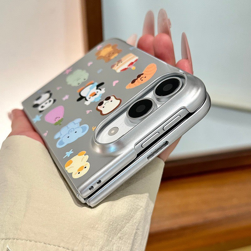 iPhone Duo Cute Pattern Silver Case