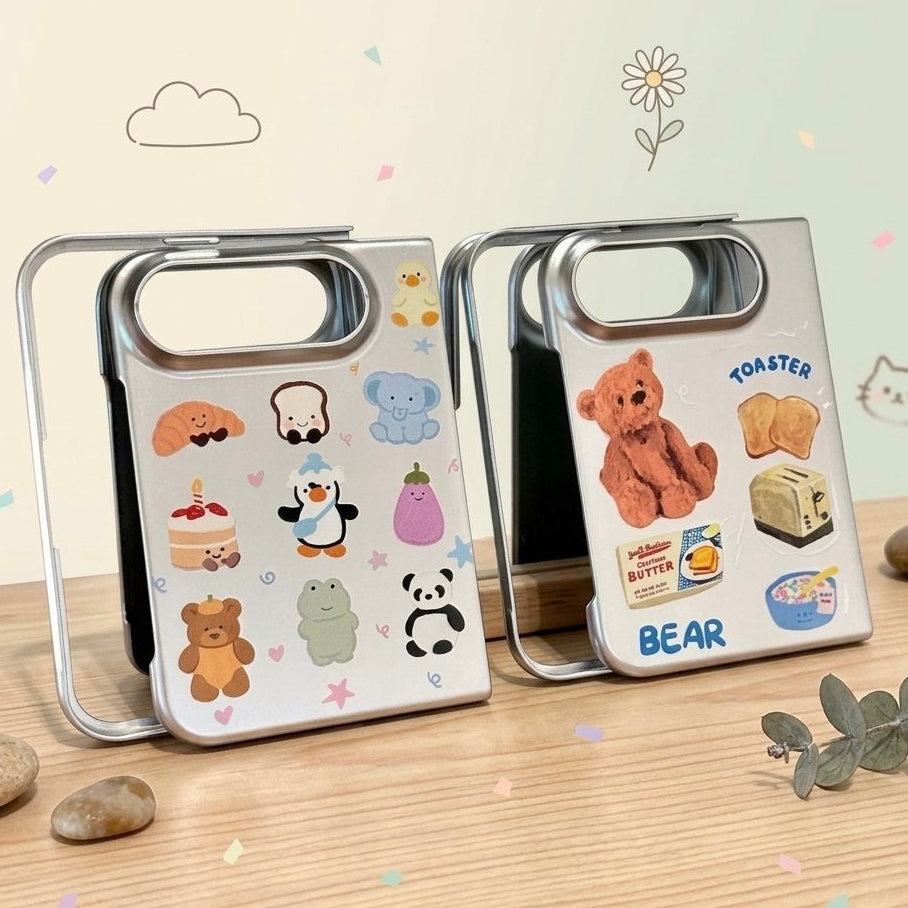 iPhone Duo Cute Pattern Silver Case