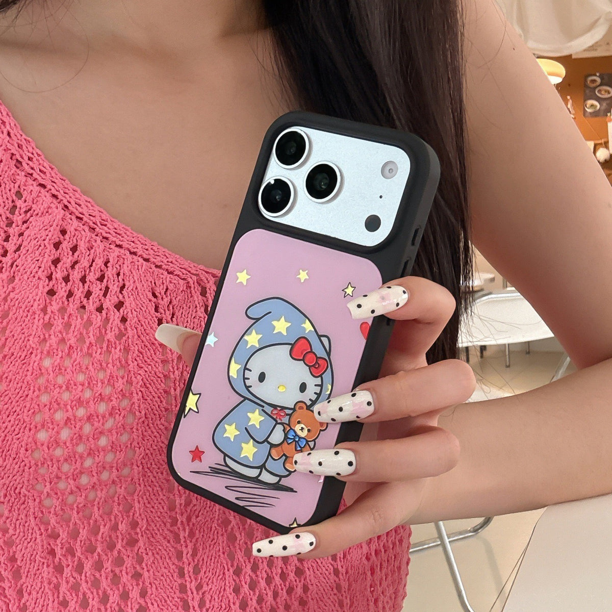 iPhone Pajama Kitty Black Edges Case