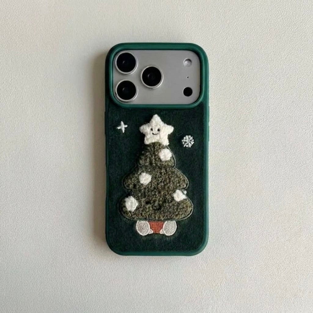 iPhone 3D Christmas Tree Embroidery Case