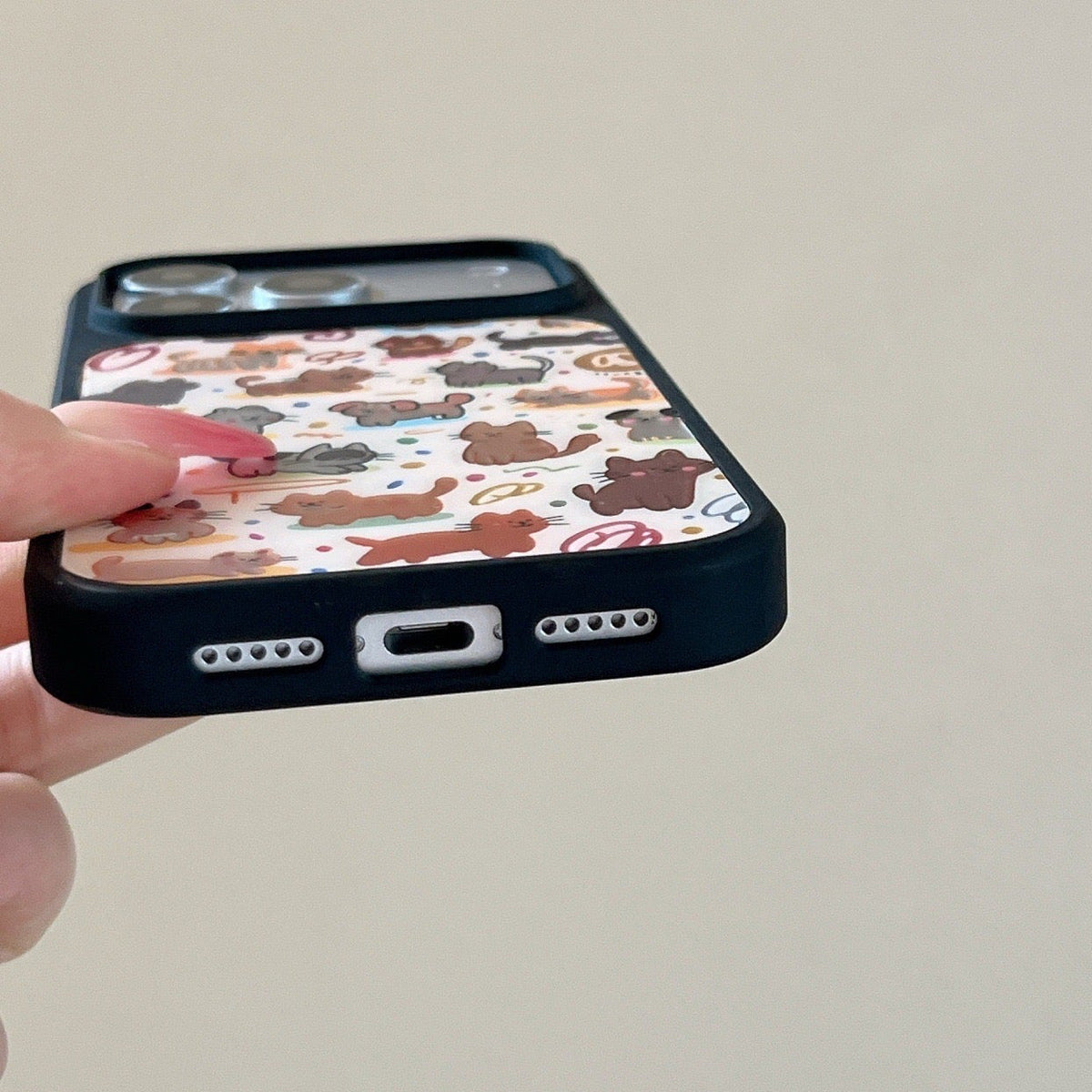 iPhone Cat Party Black Edges Case