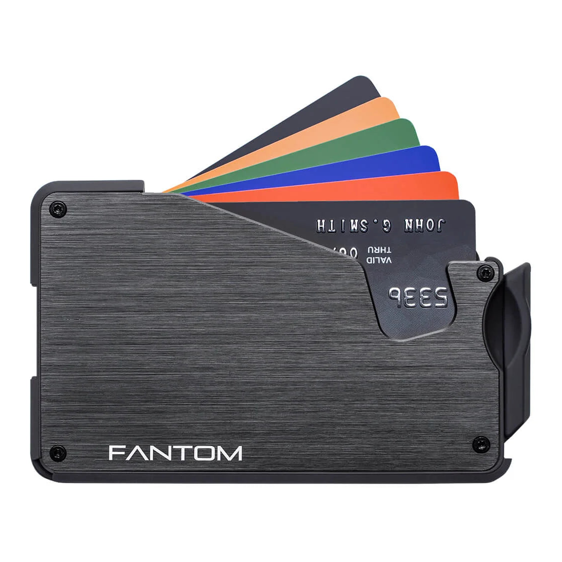 FANTOM S - Extra Slim Black Aluminum Wallet (4-7) Cards