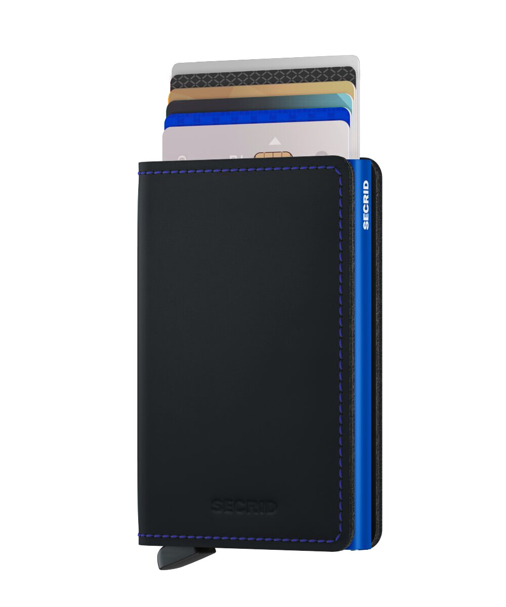 Secrid Slimwallet Matte Black & Blue